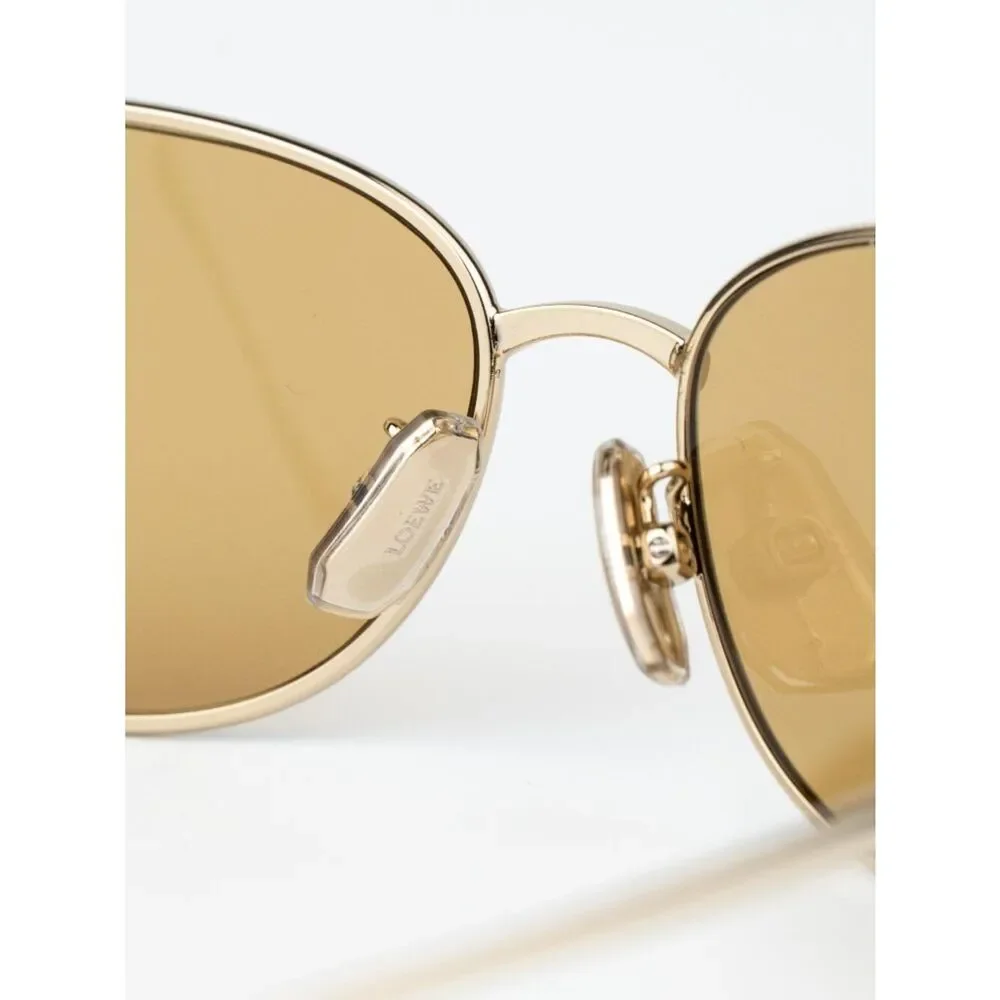 Loewe Men Sunglasses Gold Brown Wraparound LW40164U 32E NEW AUTHENTIC